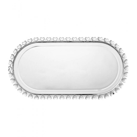 Travessa 24,7x13x2 Cm Oval De Cristal Ecológico Coração